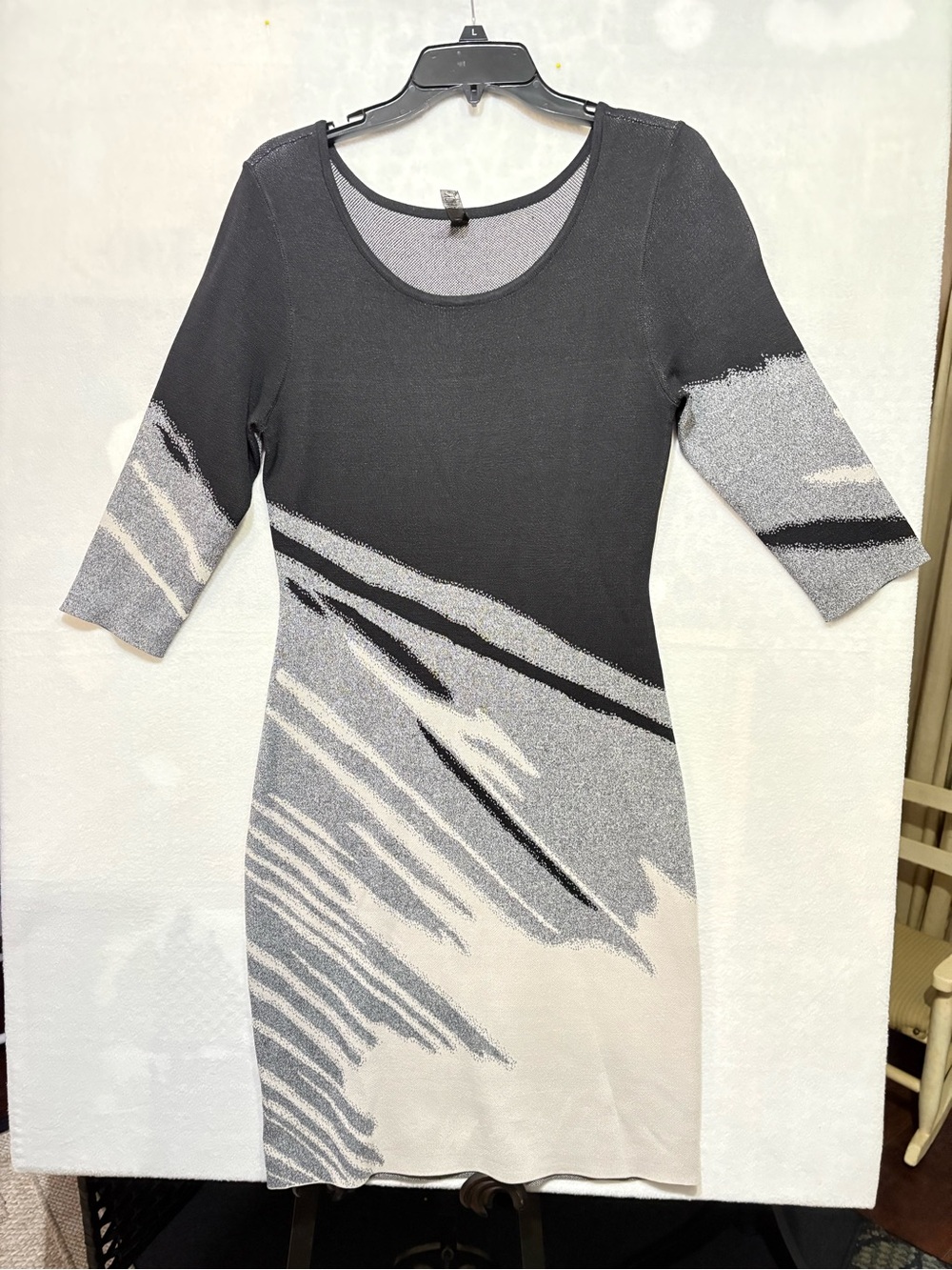 Yoana Baraschi  Graphic Abstract  Knit Bodycon  Dress Size Small EUC